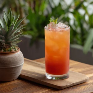 Kava med ljus rom, guld rom, ananasjuice, citronjuice, 2:1 sockerlag & grenadine