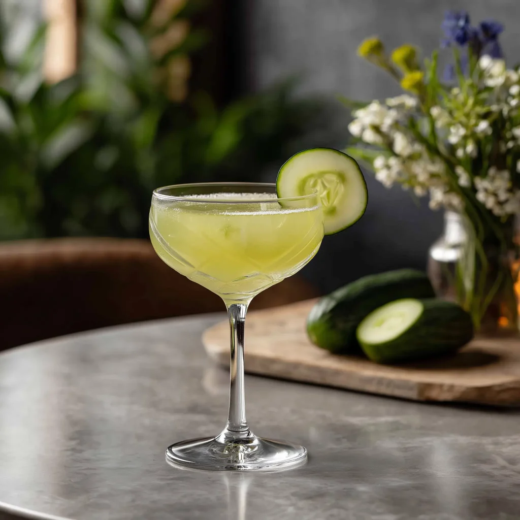 Maid In Cuba med ljus rom, absinthe, gurka, mynta, limejuice, sockerlag & soda