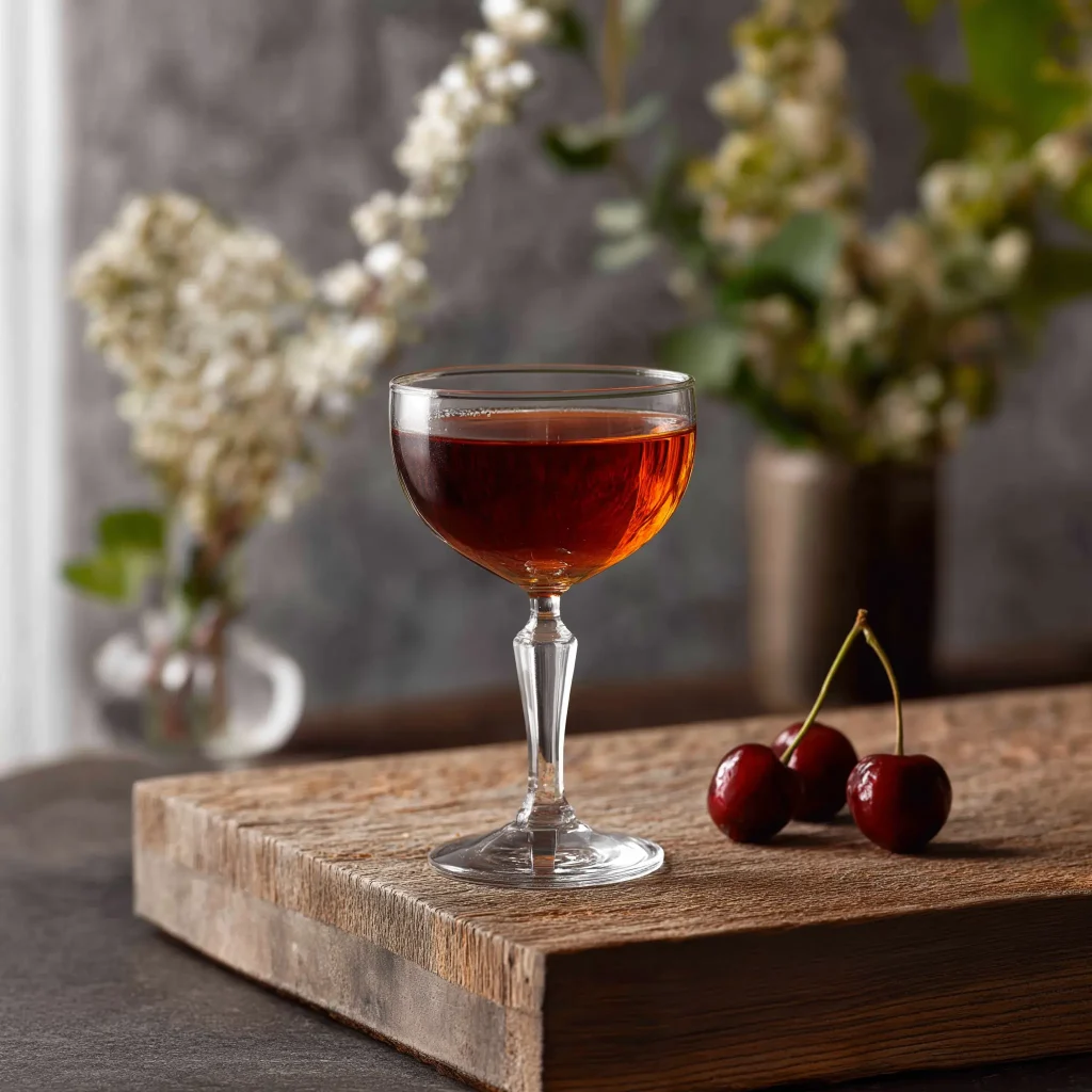 Manhattan Transfer görs med rye whisky, torr vermouth, amaro & orange bitters