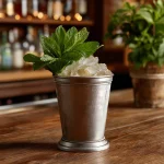 Prescription Julep med cognac, rye whisky, myntablad, demararasockerlag & orange bitters