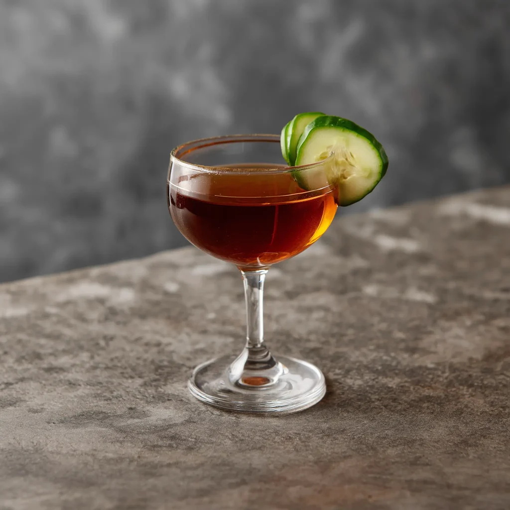 Chin Up med gin, torr vermouth, cynar & gurka