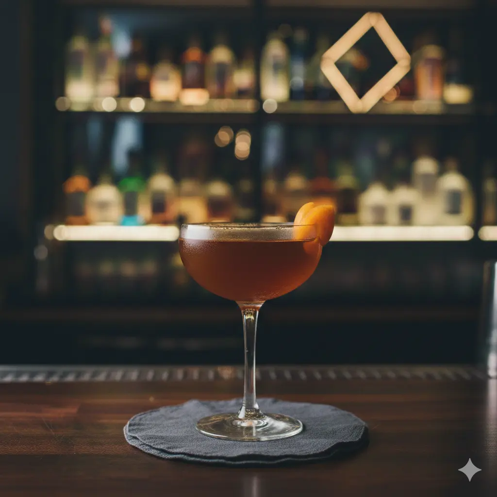 Csarina med vodka, torr vermouth, söt vermouth, apricot brandy & bitters
