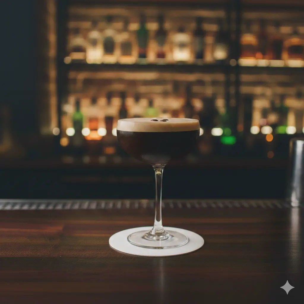 espresso martini med vodka, kaffelikör, espresso