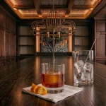 Hell´s Kitchen med rye whisky, aperitivo luxaardo, rosso vermouth, amaro averna & cherry bitters