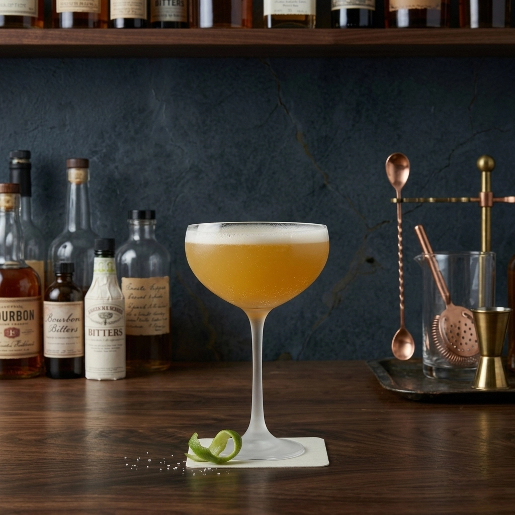 Industry Sour med grön chartreuse, fernet, limejuice & sockerlag