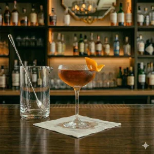 Lone Tree No.1 med gin, torr vermouth, söt vermouth & orange bitters
