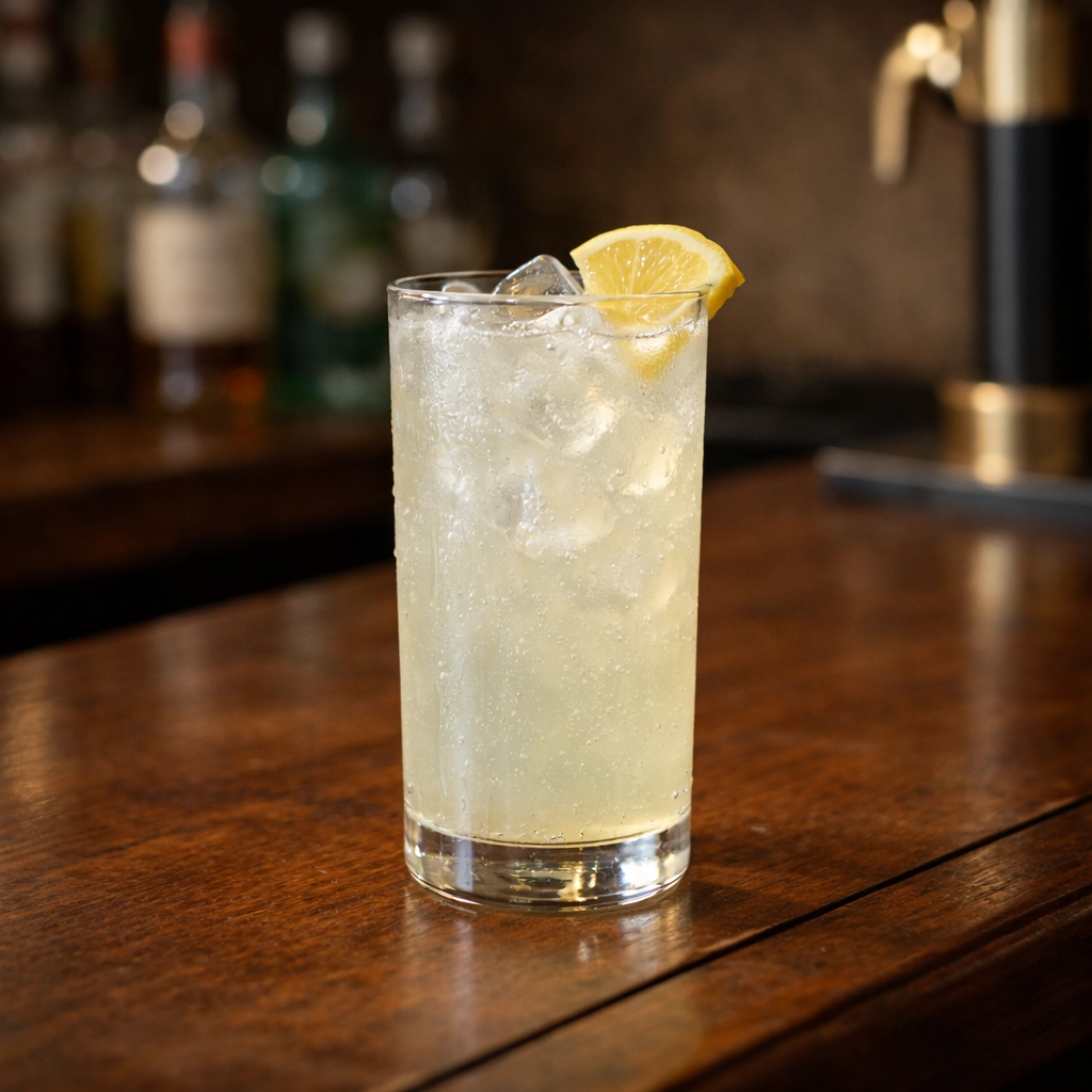 Pernelle med vodka, fläderllkör, poire william likör , citronjuice & soda