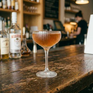 Light & Day med gin, gul chartreuase, marashinolikör, apelsinjuice & peychauds bitter