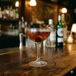 RAC Cocktail med gin, torr vermouth, söt vermouth, grenadine & orange bitters