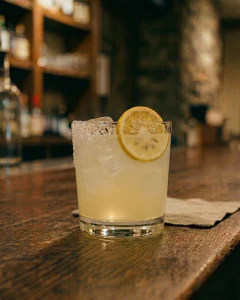 Yuzu Margarita med tequila, cointreau. yuzu & agave