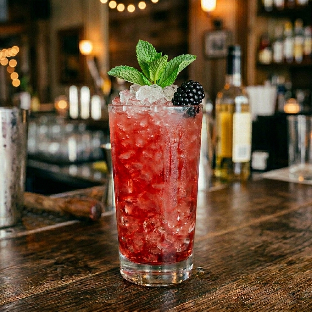 Berry Caipirinha ed cachaca, lime, hallon, björnbär, blåbär, jordgubbar & sockerlag