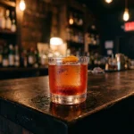 End Of The Road med rökig whisky, grön chartreuse & campari