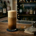 Espresso Tonic med vodka, bianco vermouth, vit chokladlikör, socker, saltlösning & tonic