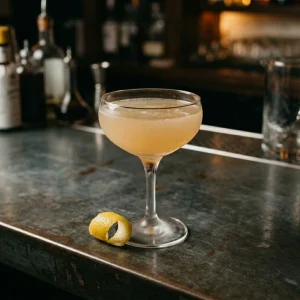 Gypsy Serenade med gin. marashinolikör, citronjuice & apelsinjuice