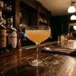 Mad Hatter med rye whisky, citronjiuce, limejuice, sockerlag & absinthe