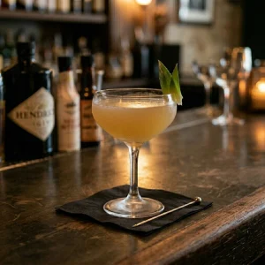 Pineapple & Cardamom Martini med kardemumma, vodka, ananas & sockerlag