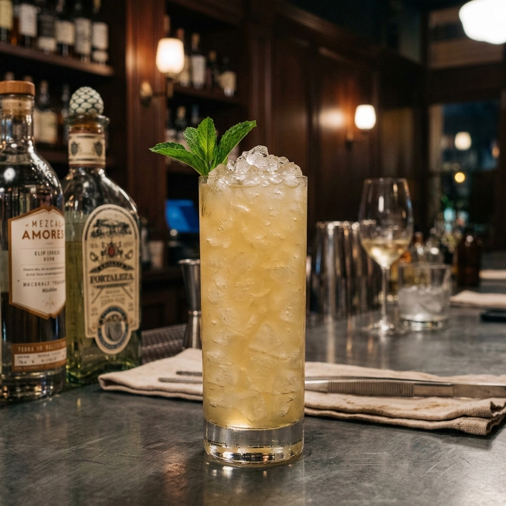 Cobra Clutch med tequila, mezcal, limejuice, demararasockerlag, ananasjuice & absinth