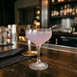 Lavendel Gimlet med gin, limejuice & lavendelsockerlag