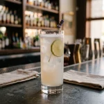 Lavender Mule med vodka, citronjuice, lavendel- & kryddsockerlag samt ingefärste