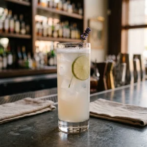 Lavender Mule med vodka, citronjuice, lavendel- & kryddsockerlag samt ingefärste