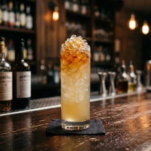 Monkey Business med gin, bananlikör, honung, citronjuice & limejuice