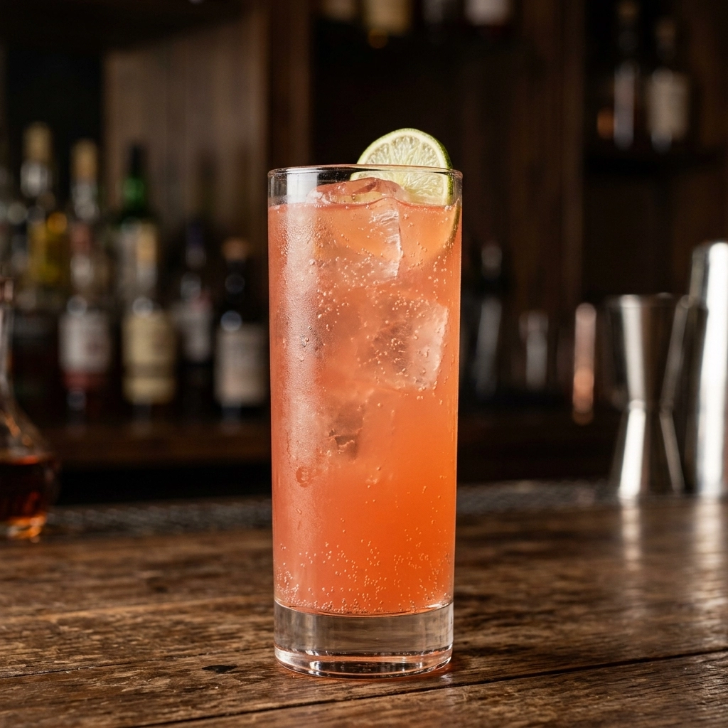 Sandia Highball med tequila, aperol, vattenmelon, limejuice, ingefära & soda