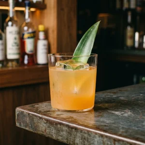 Tulum Raider med tequila, mezcal, aperol, limejuice, ananasjuice, agave & grapefrukt bitters