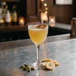 Banana Shadow lagrad rom, sherry, bananlikör, sockerlag & kardemummabitters