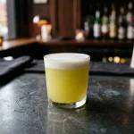Beuser & Angus Special med grön chartreuse, limejuice, marashinolikör, äggvita, socker & apelsinblomvatten