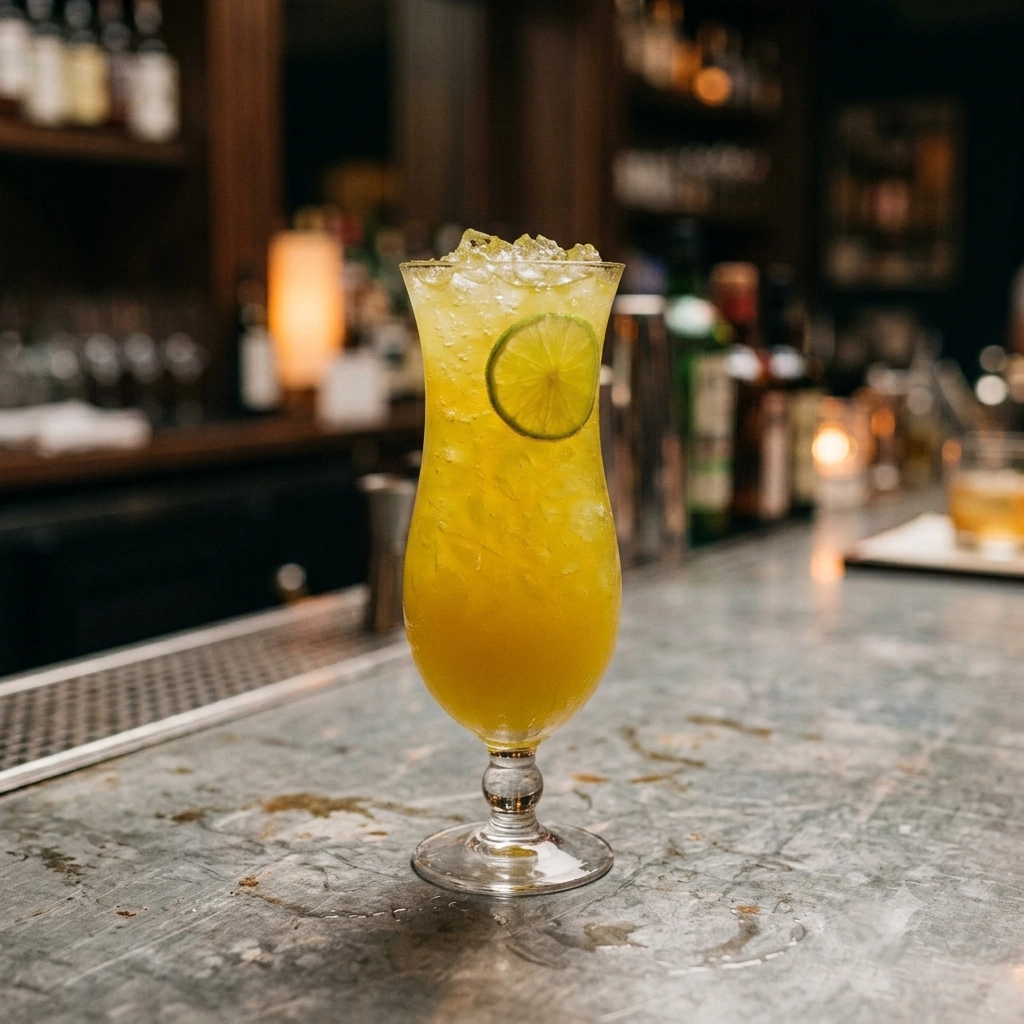 El Capitan Hook med mezcal, bananlikör, marashinolikör, ananasjuice & limejuice