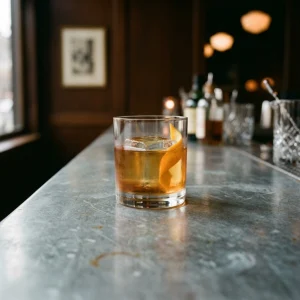 John McClain med scotch, socker & bitters