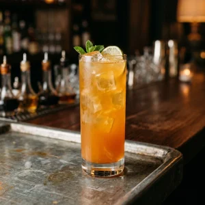 Lost Lake Cocktail med rom, passionsfrukt, limejuice, ananasjuice, campari, marashino