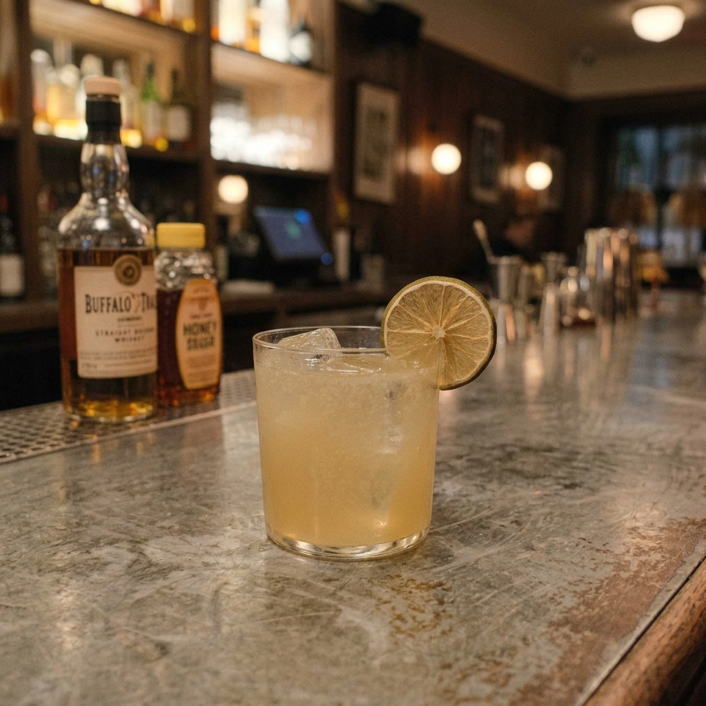 The Grandpa med apple jack, limejuice & honungssockerlag
