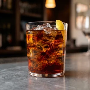Bitter Giuseppe med Cynar, söt vermouth, citronjuice & orange bitters