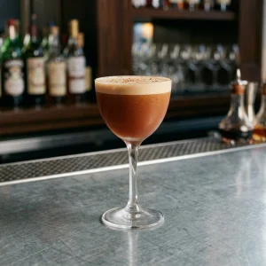 Coffee Cocktail med Ruby Port, cocgnac, sockerlag & ägg