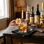 Autumn leaves med bourbon, calvados, söt vermouth, strega & angostura bitters