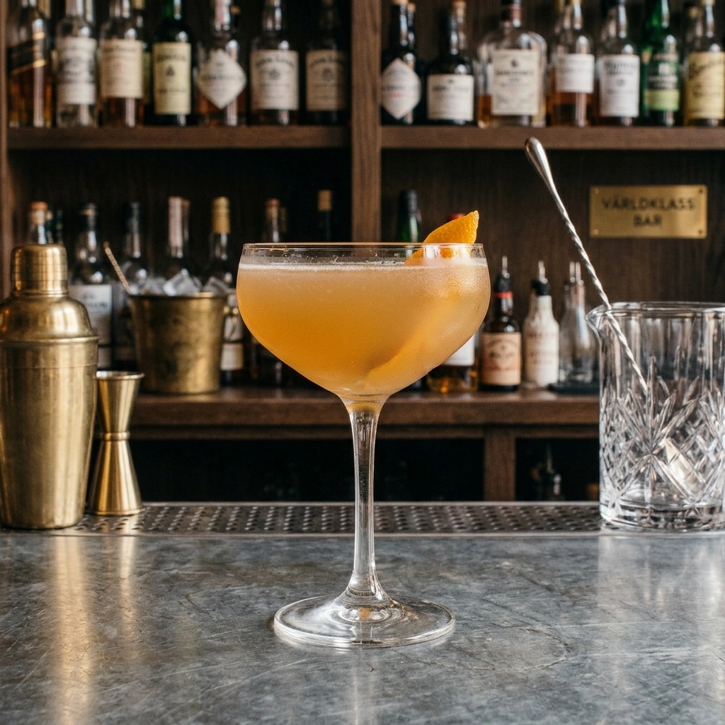 Honeymoon med applejack, Benedictine D.O.M, orange curacao & citronjuice