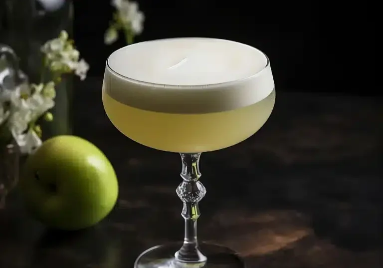 Apple Sour med gin, citronjuice, sockerlag & äggvita