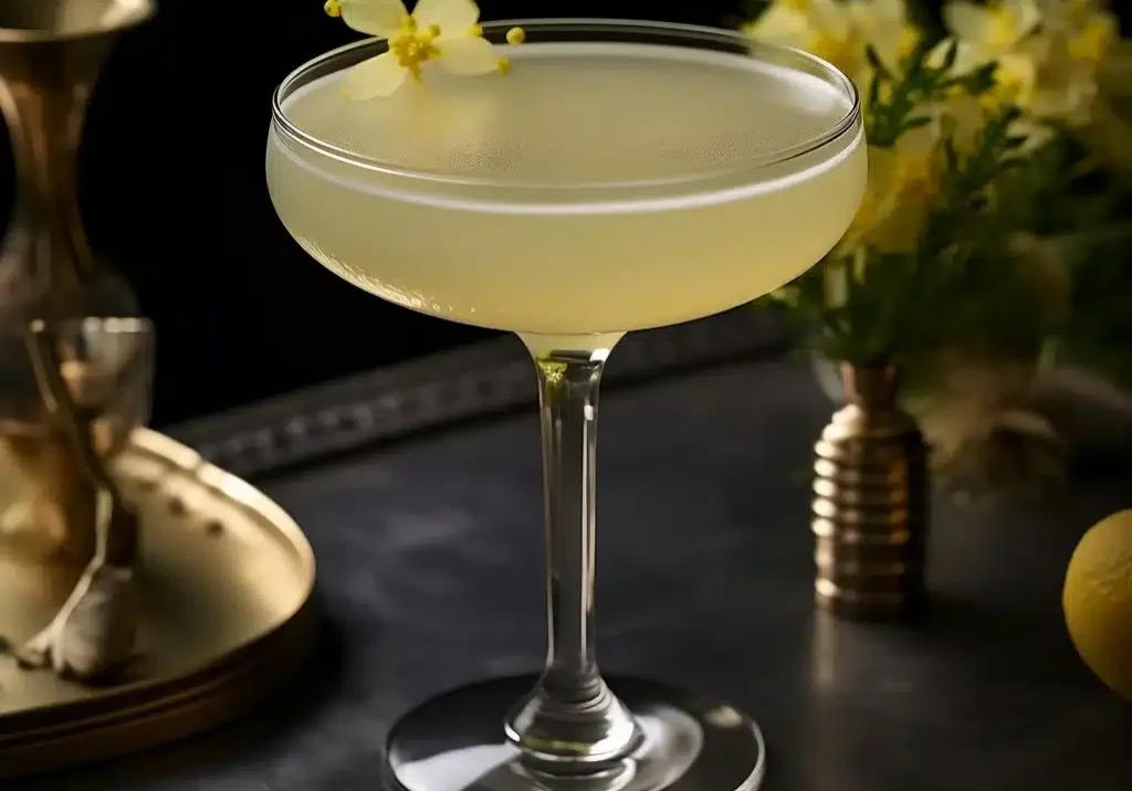 French75 med gin, citronjuice, sockerlag & champagne