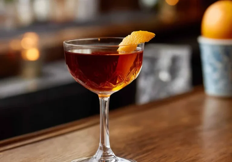 Martinez med gin, söt vermouth, maraschino & orange bitters